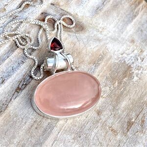 Rose Quartz & Garnet Necklace